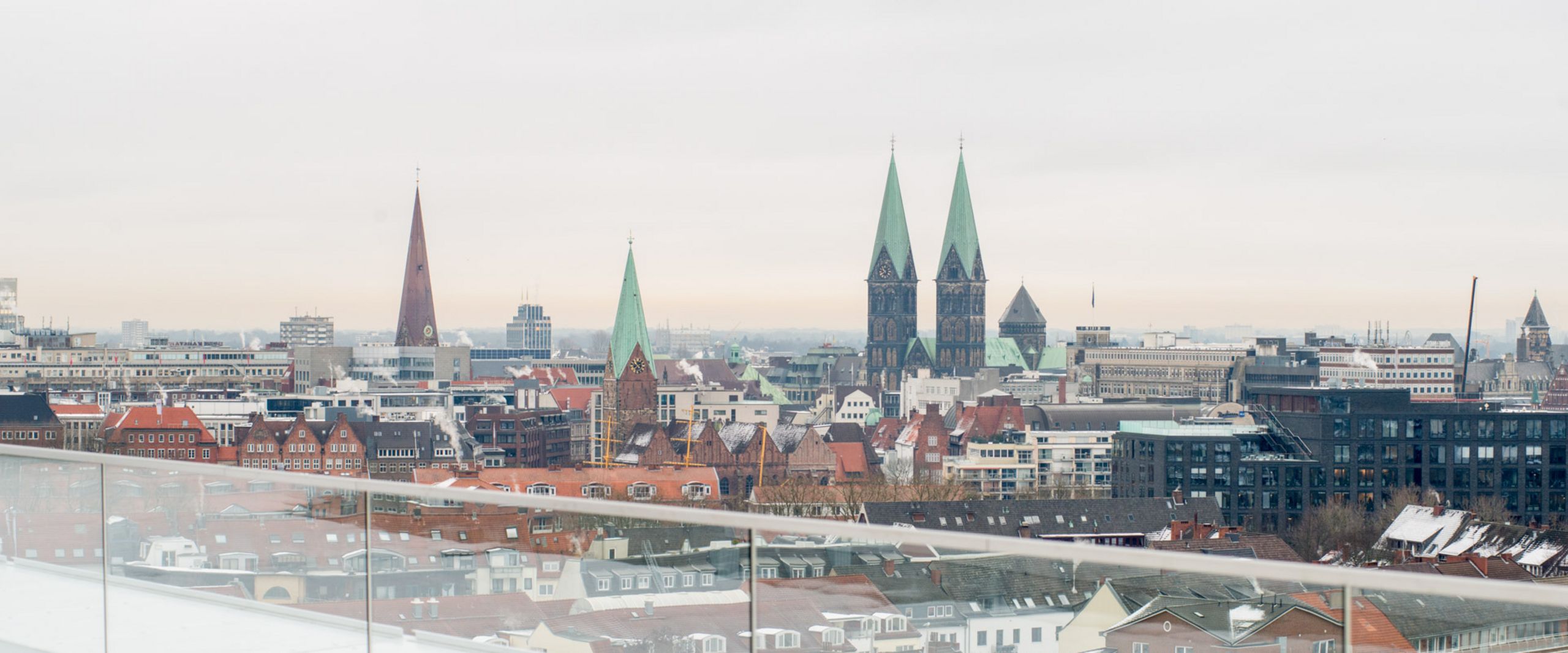 Aussicht vom Staffelgeschoss Aussicht über Bremen mit Dom.
