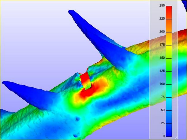 Leg Crack Tibia Tibial tearing analyzed using the FEM method