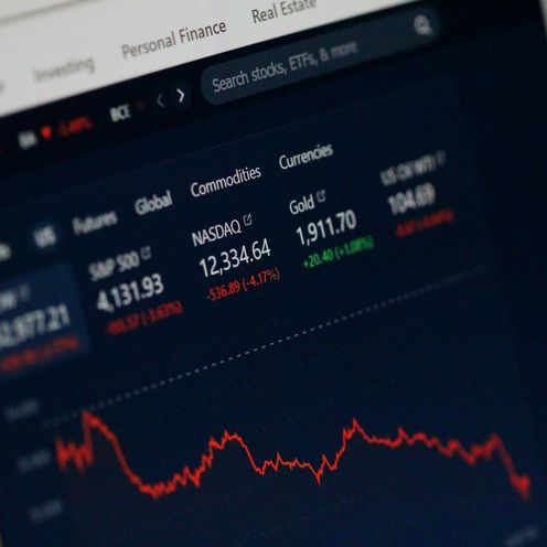 Illustration Aktienkurse Bilschrim mit Zahlen
