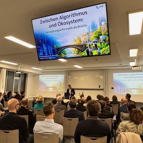 Fakultätstag Januar 2026 Das Bild zeigt Zuhörende bei der Antrittsvorlesung von Prof. Dr. Jan Thiele beim Fakultätstag der Fakultät 1 im Januar 2026.