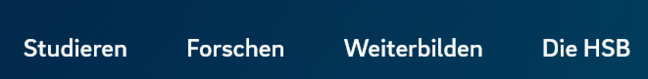 Hauptmenü der Webseite der HSB Screenshot des Hauptmenüs