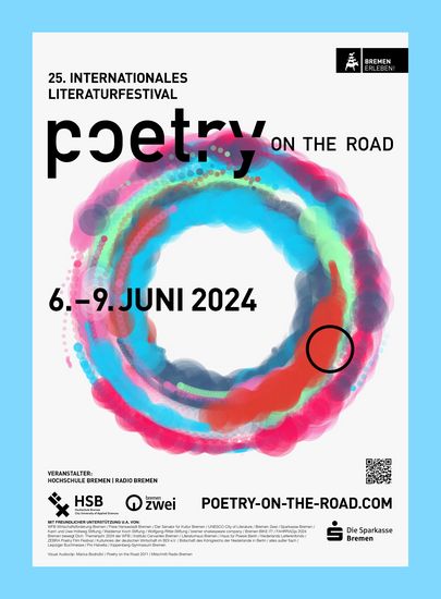 Das Bild zeigt das Plakat von Poetry on the Road 2024