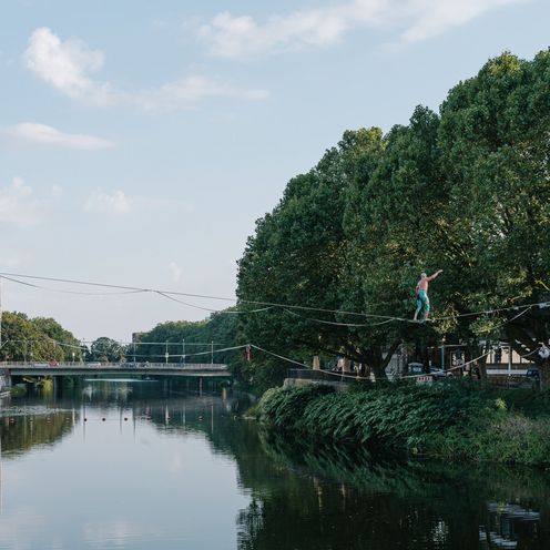 Slackline Neustadt Slacklinee in der Bremer Neustadt